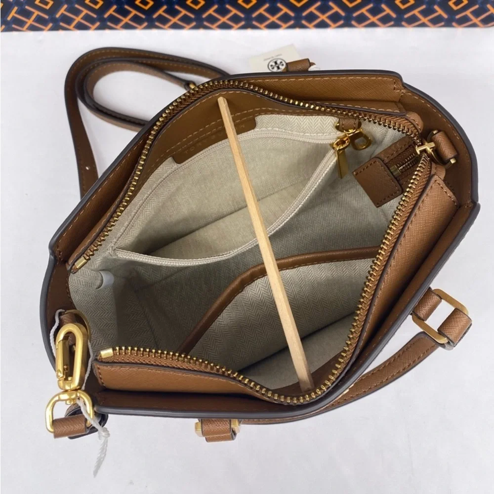 TORY BURCH EMERSON MINI NWT TOP ZIP TOTE LEATHER CROSSBODY SATCHEL